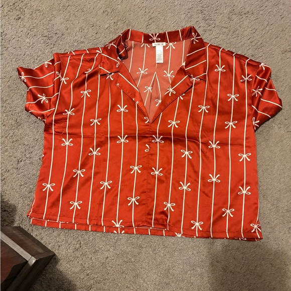 Victoria's Secret Other - Victoria's Secret Red and White Bow Pajama Top